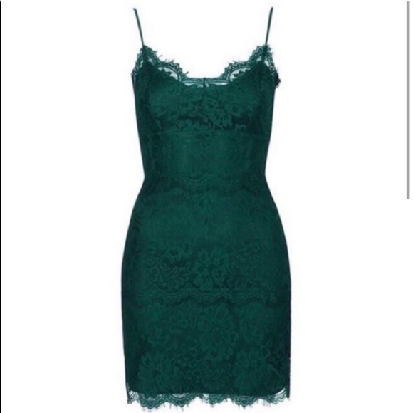 Topshop | Dresses | Topshop Emerald Green Lace Dress | Poshmark
